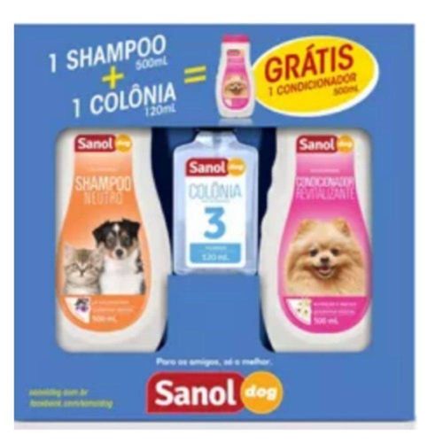 Kit para Animais Shampoo/condicionador Ganhe 1 Colônia - Sanol é bom? Vale a pena?