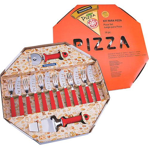 Kit para Pizza 14 Pcs Pizza - Laminas de Aco Inox e Cabos de Polipropileno Vermelho é bom? Vale a pena?