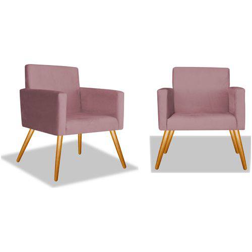Kit 2 Poltronas Cadeiras Decorativas Nina Recepção Sala Escritório Suede Rosê – BC DECOR é bom? Vale a pena?