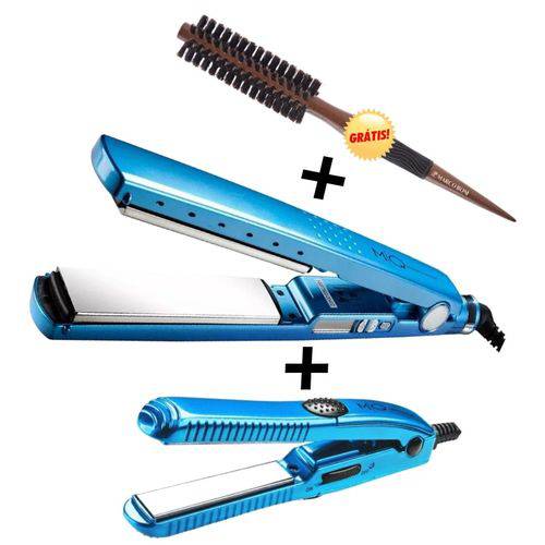 Kit Prancha Chapinha Titanium Azul 450°f Mq Hair Profissional Própria para Escova Progressiva é bom? Vale a pena?
