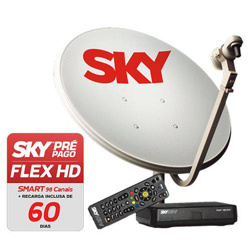 Kit Pré-Pago: Antena Sky 60 Cm + Recarga Smart 103 Canais por 60 Dias é bom? Vale a pena?