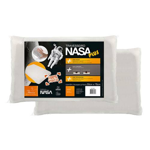 Kit Promocional 2 Travesseiros Nasa Plus 50x70cm Viscoelástico, Tecnologia e Conf Térmico - Fibrasca é bom? Vale a pena?