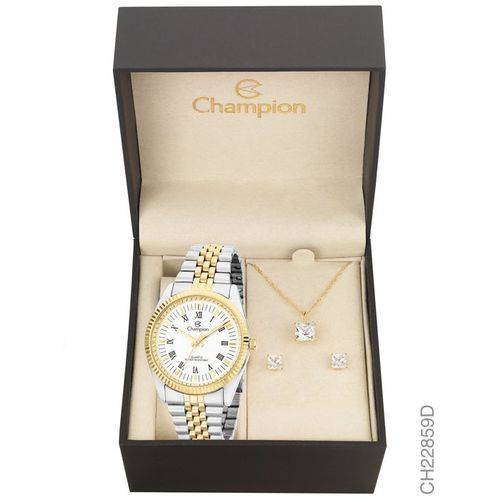 Kit Relógio Champion Prateado e Dourado Feminino Ch22859d + Brincos e Colar é bom? Vale a pena?
