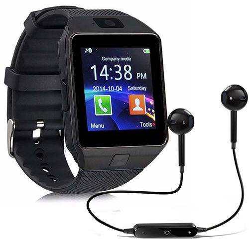 Kit Relógio Smartwatch Dz09 + Fone Bluetooth - Original Touch Bluetooth Gear Chip - Preta é bom? Vale a pena?