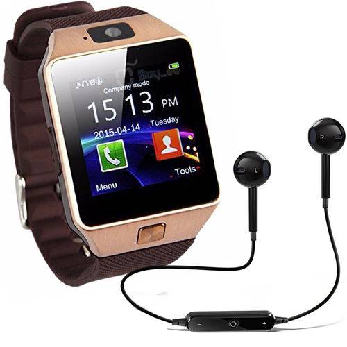 Kit 2 Relógios Smartwatch Dz09 + 2 Fone Bluetooth - Original Touch Bluetooth Gear Chip - Dourada é bom? Vale a pena?