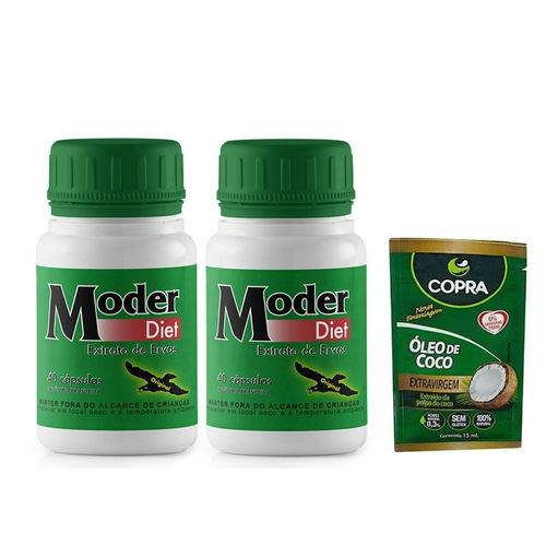 Kit 2 Un Moder Diet 40 Caps + Oleo de Coco Sache 15g Copra é bom? Vale a pena?