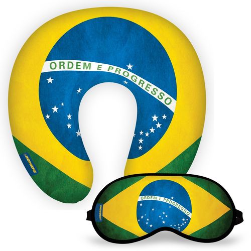 Kit Viagem - Almofada de Pescoço + Máscara de Dormir - Isoprene - Flag Brasil é bom? Vale a pena?