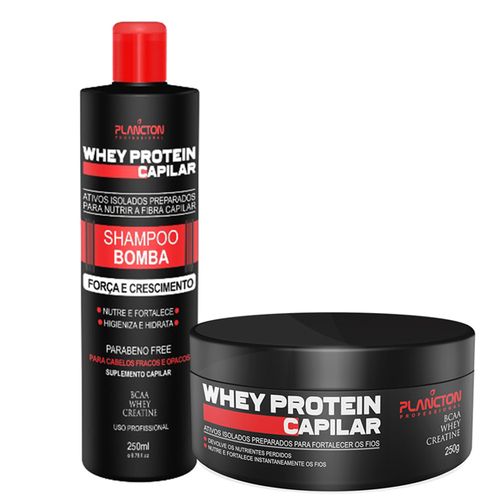 Kit Whey Protein Mascara e Shampoo Capilar Plancton é bom? Vale a pena?