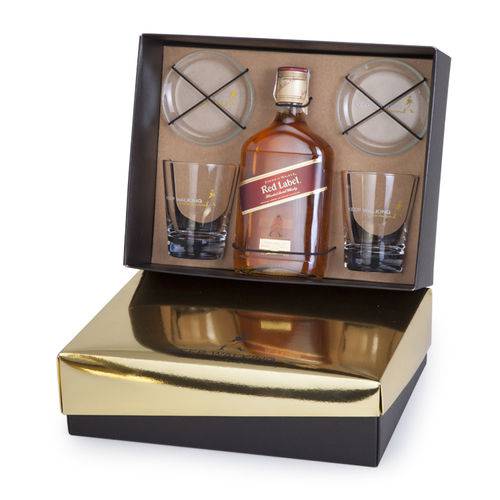 Kit Whisky Johnnie Walker Red Label 350ml + 2 Copos Personalizados + 2 Porta Copos (SQ16914) é bom? Vale a pena?
