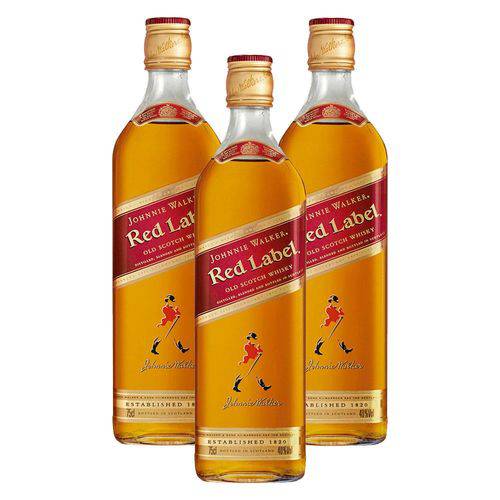 Kit: 3 Whiskys Importado Johnnie Walker Red Label 1l 8 Anos é bom? Vale a pena?