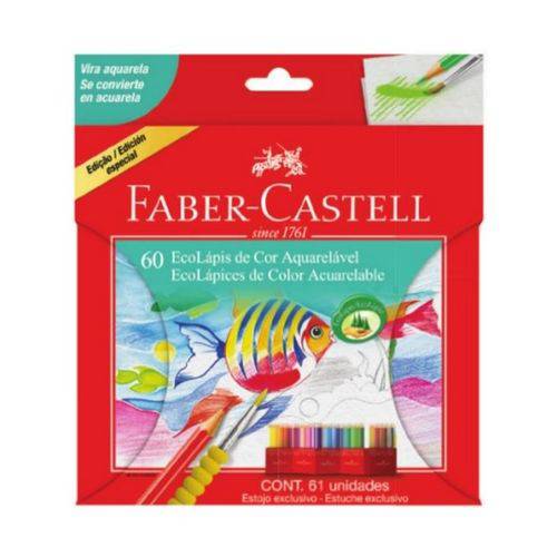 Lápis de Cor Aquarelável Faber-Castell Ecolápis 60 Cores + 1 Pincel é bom? Vale a pena?