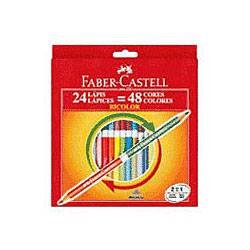 Lápis de Cor Bicolor 24 Lápis - 48 Cores - Faber-Castell é bom? Vale a pena?