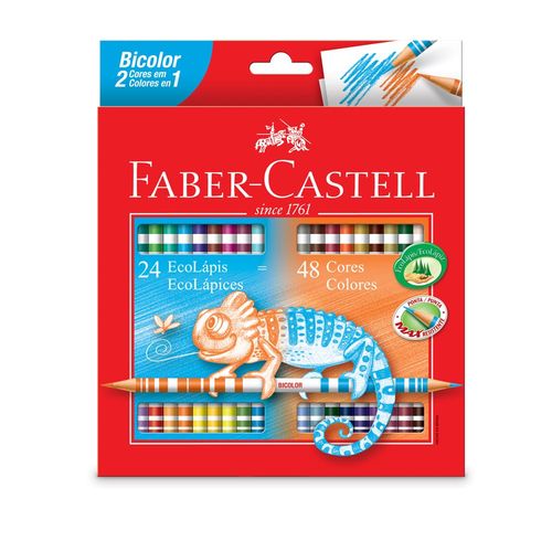 Lápis de Cor Bicolor C/ 48 Cores - Faber Castell é bom? Vale a pena?