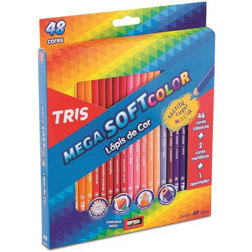 Lápis de Cor Mega Soft Color 48 Cores + Apontador Tris é bom? Vale a pena?