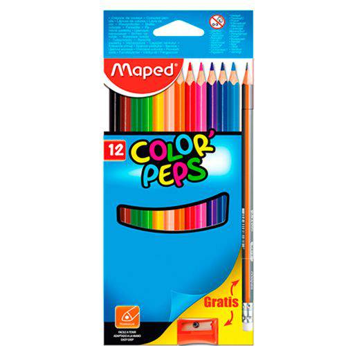 Lápis de Cor Triangular 12 Cores Color Peps Maped +1 Apontador + 1 Lápis Hb é bom? Vale a pena?
