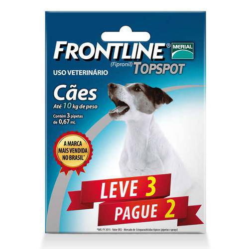 Leve 3 Pague 2 - Frontline Topspot para Cães de 1 a 10kg é bom? Vale a pena?