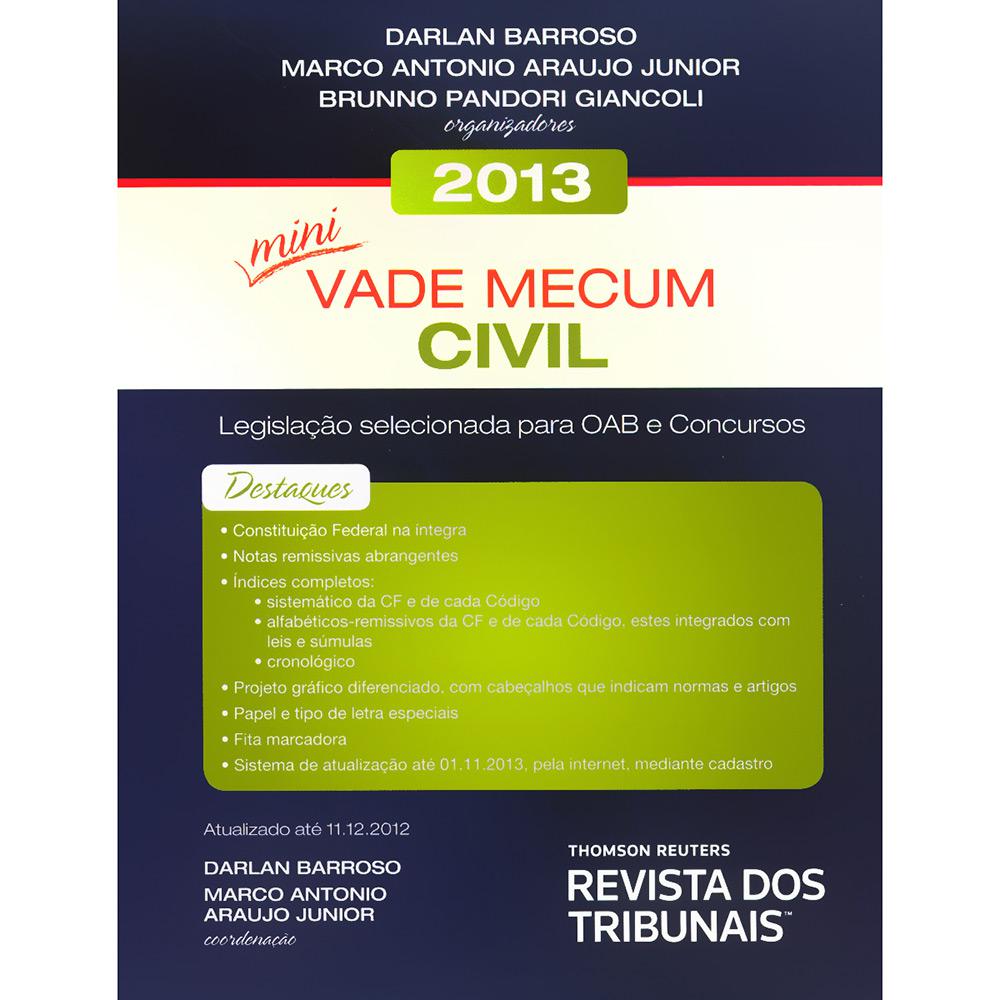 Livro - Mini Vade Mecum Civil 2013: Legislação selecionada para OAB e Concursos é bom? Vale a pena?