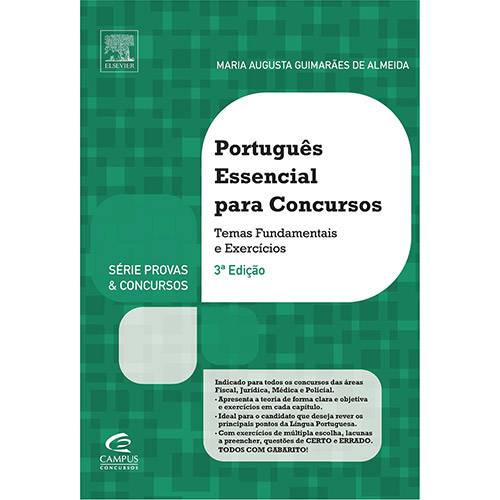 Livro - Português Essencial para Concursos: Temas Fundamentais e Exercícios - Série Provas & Concursos é bom? Vale a pena?