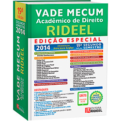 Livro - Vade Mecum Acadêmico de Direito Rideel 19ª Edição - 2º Semestre 2014 é bom? Vale a pena?