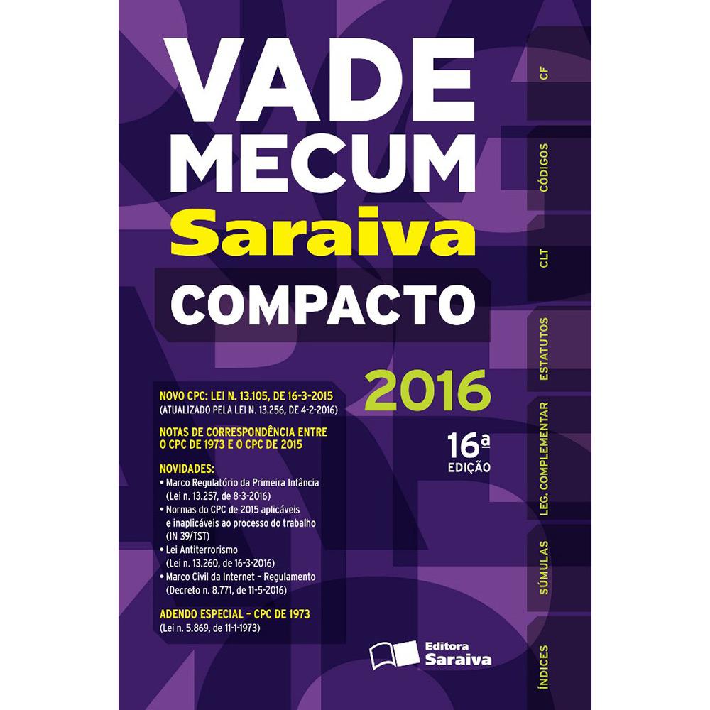 Livro - Vade Mecum Compacto Saraiva 2016 é bom? Vale a pena?