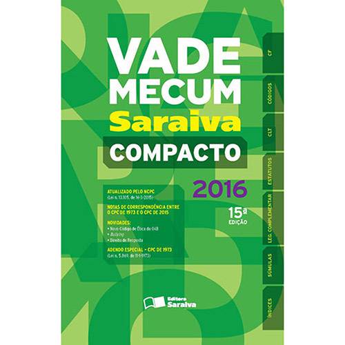 Livro - Vade Mecum Saraiva Compacto 2016 é bom? Vale a pena?