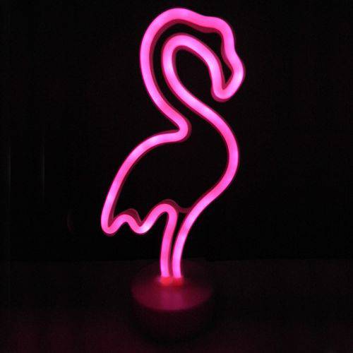 Luminária LED Neon Flamingo Enfeite com USB P/ Mesa é bom? Vale a pena?