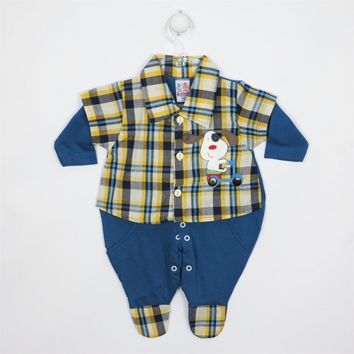 Macacão Bebê Masculino Longo Azul Jeans e Xadrez Amarelo é bom? Vale a pena?