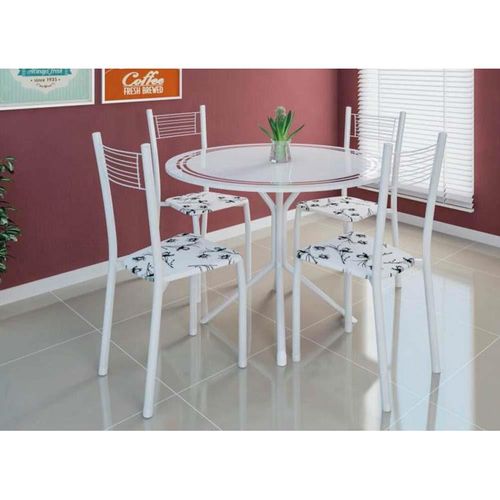 Mesa de Jantar com 4 Cadeiras Fabone Sergipe - Branco Floral é bom? Vale a pena?