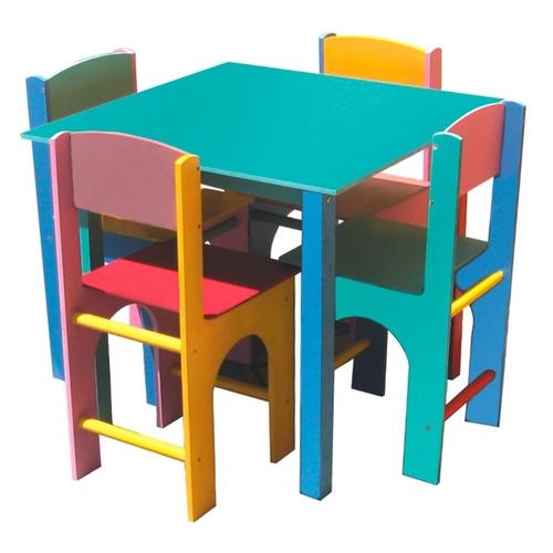 Mesa Infantil Quadrada Colorida 4 Cadeiras 1051 Ci é bom