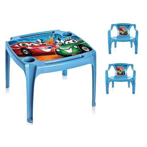 Mesa Mesinha Infantil com 2 Cadeiras Carros Azul Meninos é bom? Vale a pena?