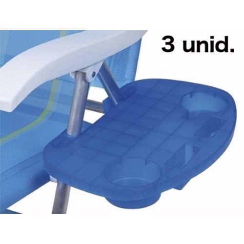 Mesa Portátil Azul para Cadeira de Praia Mor - Kit com 3 é bom? Vale a pena?