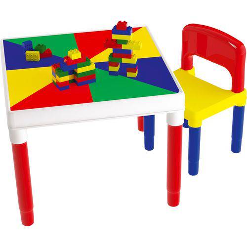 Mesinha Infantil Bell Toy Multiatividade 2 em 1 - 1 Cadeira e 42 Blocos - Colorida é bom? Vale a pena?