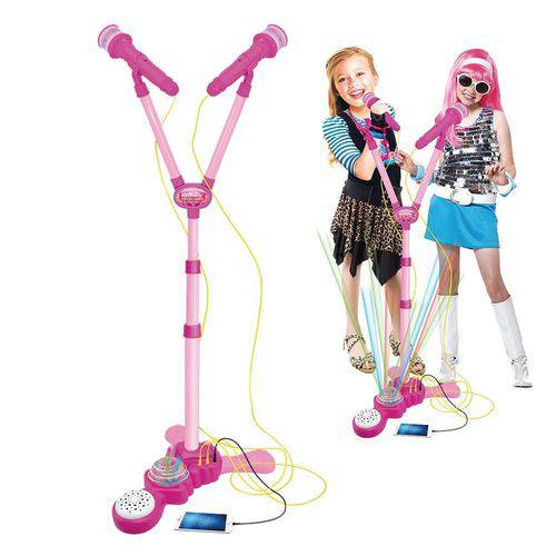 Microfone Infantil Brinquedo Duplo Karaoke Rosa Meninas é bom? Vale a pena?