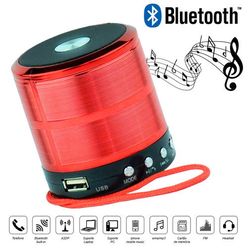 Mini Caixa de Som Speaker com Bluetooth e Entrada Usb - Vermelha é bom? Vale a pena?