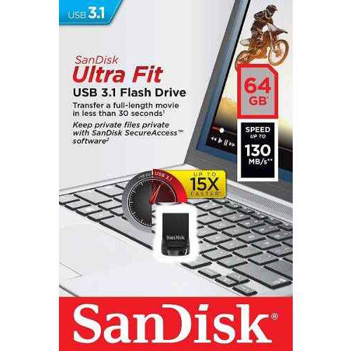 Mini Pen Drive Sandisk Ultra Fit USB 3.1 130mbs 64gb Lacrado 7 Anos Garantia é bom? Vale a pena?