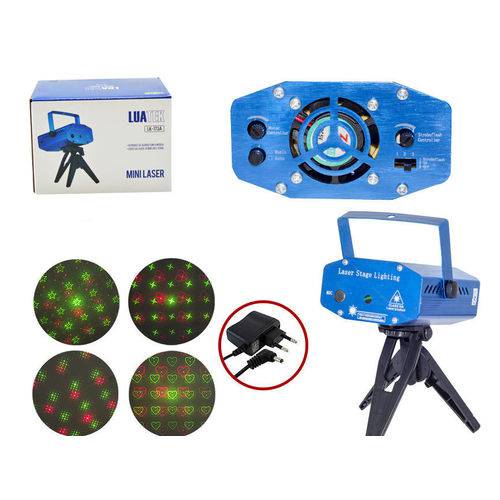 Mini Projetor Holografico a LASER 4 Desenhos e Movimento com Tripe Azul 173A é bom? Vale a pena?