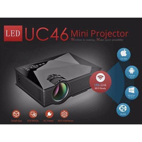 Mini Projetor Led Profissional 1200 Lumen Wifi Miracast Uc46 é bom? Vale a pena?