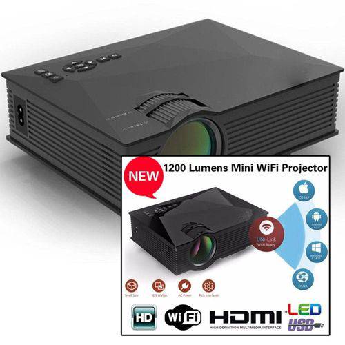 Mini Projetor Wifi 130 Polegadas com Controle Hdmi de Led 1200 Lumens (uc46) é bom? Vale a pena?