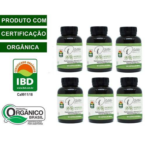 Moringa Oleifera Capsulas (Kit com 06 Potes) 100% Natural - PRODUTO ORGANICO é bom? Vale a pena?