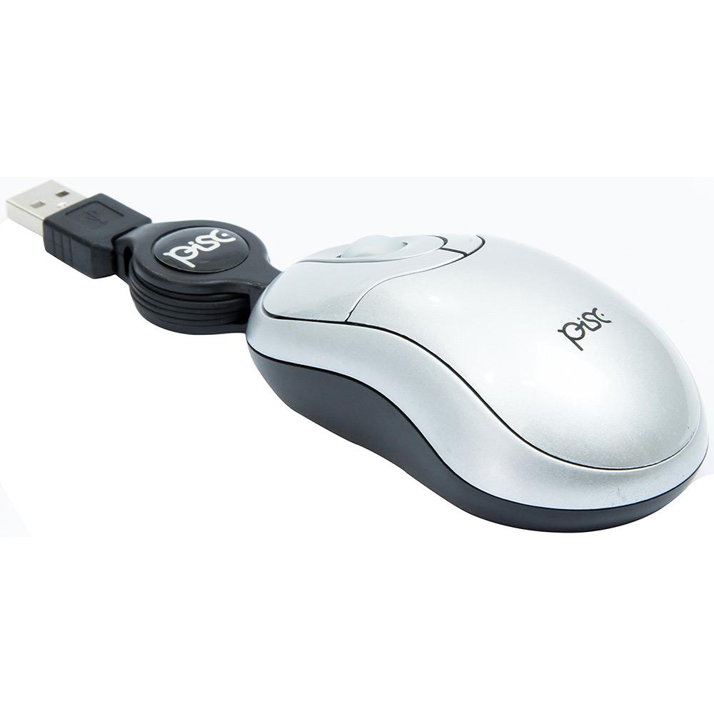 Mouse Óptico Colorido Retrátil USB 1844 Prata - Pisc é bom? Vale a pena?