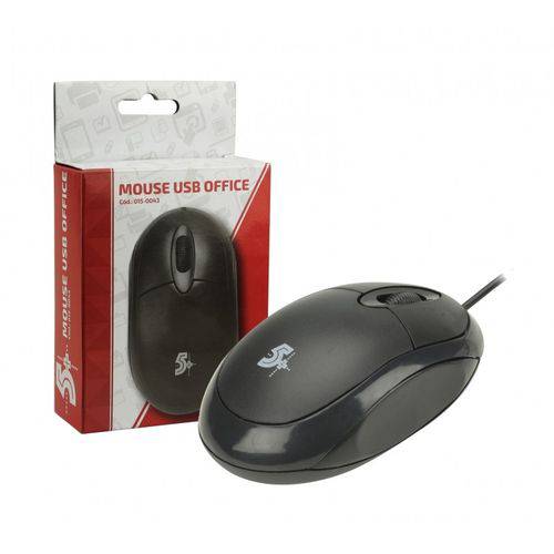 Mouse Óptico USB 5+ Office Ergonômico Plug And Play 1000DPI Preto - 015-0043 - ChipSCE é bom? Vale a pena?