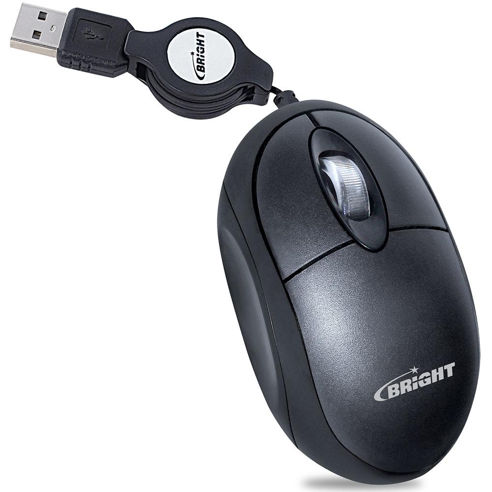 Mouse Retrátil USB - Bright - Espanha Preto é bom? Vale a pena?