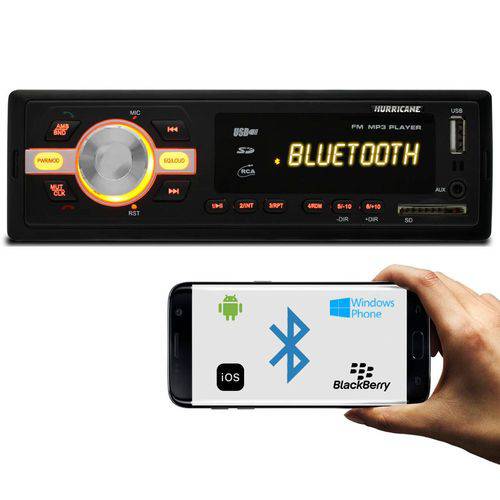 MP3 Player Automotivo Hurricane HR-420 BT Bluetooth USB SD AUX FM RCA 1 Din Tela LED 4x25 WRMS é bom? Vale a pena?