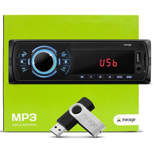 MP3 Player Automotivo Mirage P3323M USB SD AUX FM RCA Busca Pasta + Pen Drive 4GB Carro é bom? Vale a pena?