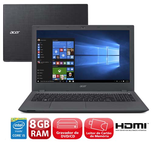 Notebook Acer Aspire E5-573-54ZV com Intel® Core™ i5-5200U, 8GB, 1TB, Gravador de DVD, Leitor de Cartões, HDMI, Bluetooth, LED 15.6" e Windows 10 é bom? Vale a pena?