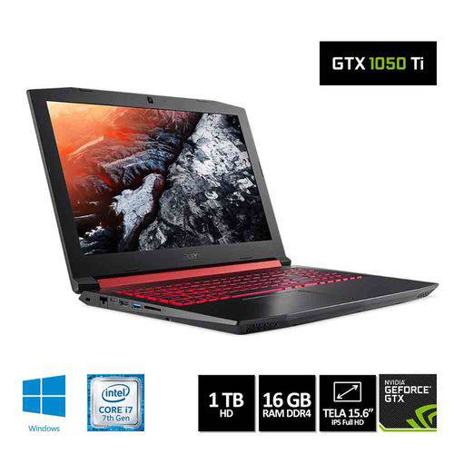 Notebook Gamer Acer Aspire Nitro 5 AN515-51-78D6 Intel Core I7-7700HQ 16GB RAM HD 1TB 15.6" FHD GeForce 1050Ti Windows 10 é bom? Vale a pena?