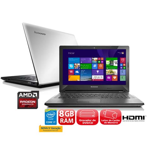 Notebook Lenovo G40-80 com Intel® Core™ i7-5500U, 8GB, 1TB, Gravador de DVD, Leitor de Cartões, HDMI, Placa Gráfica de 2GB, LED 14" e Windows 8.1 é bom? Vale a pena?