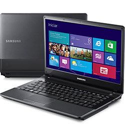 Notebook Samsung 300E4C-AD7 com Intel Core I3 4GB 500GB LED 14