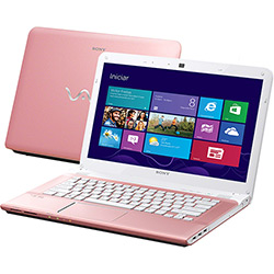 Notebook Sony VAIO SVE14123CBP com Intel Core I3 4GB 500GB LED 14" Rosa Windows 8 é bom? Vale a pena?