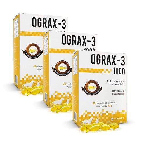 Ograx 1000 Suplemento Omega 3 Avert 30 Capsulas - 03 Unidades é bom? Vale a pena?